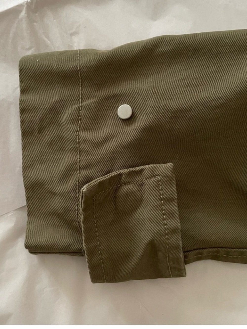 Zara Trench Coat Removable Hood Cotton Parka Size Small Army Green Oversized - Picture 7 of 13